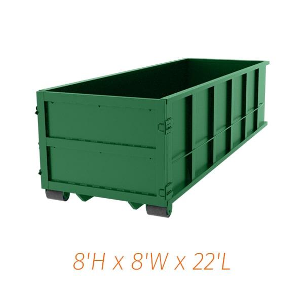 you may order as many 40 yard dumpsters as you need for your project